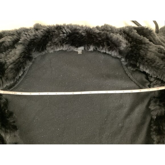 Theory Long Sleeve Black Wool Genuine Rabbit Front Cardigan Black Size Small - Picture 8 of 14